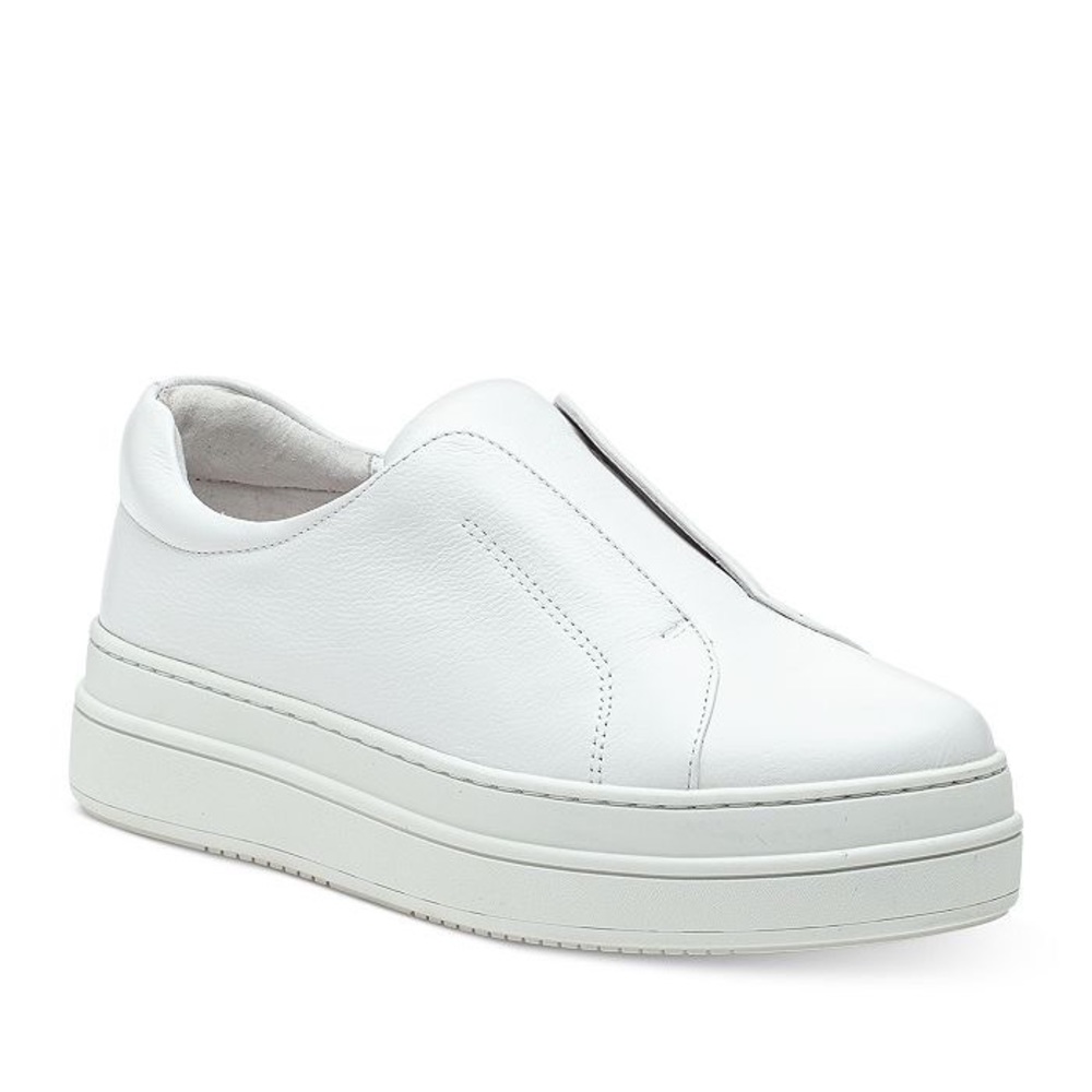 J Slides Women's Leather Slip On Platform Sneakers